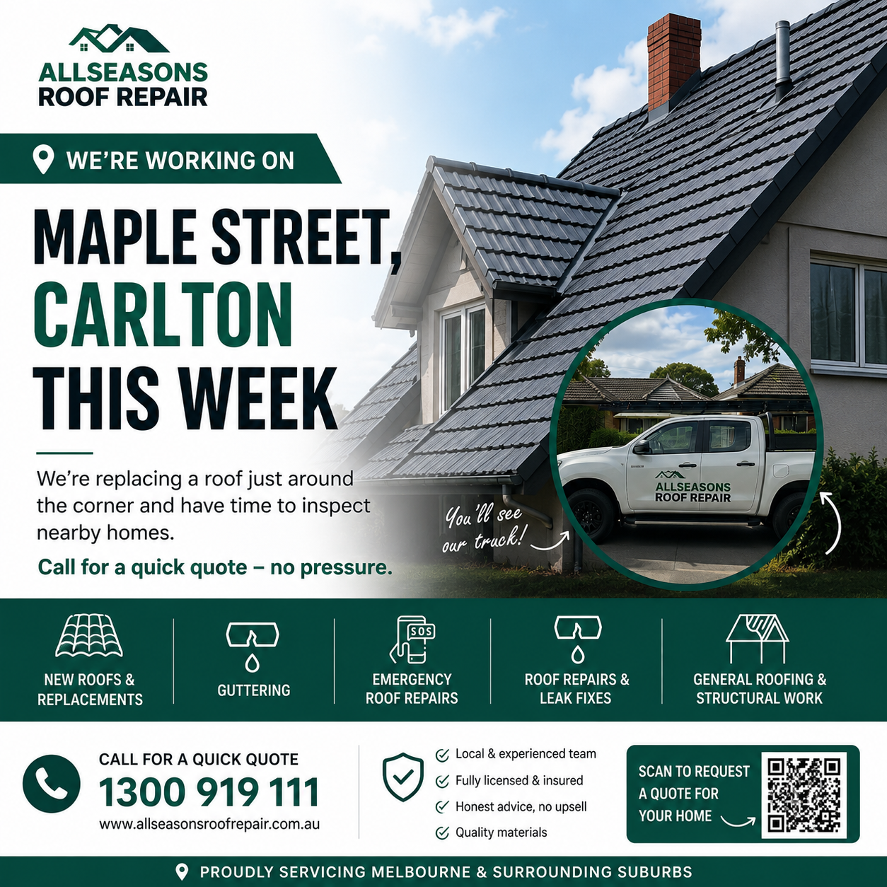 All Seasons Roof Repair Instagram radius ad
